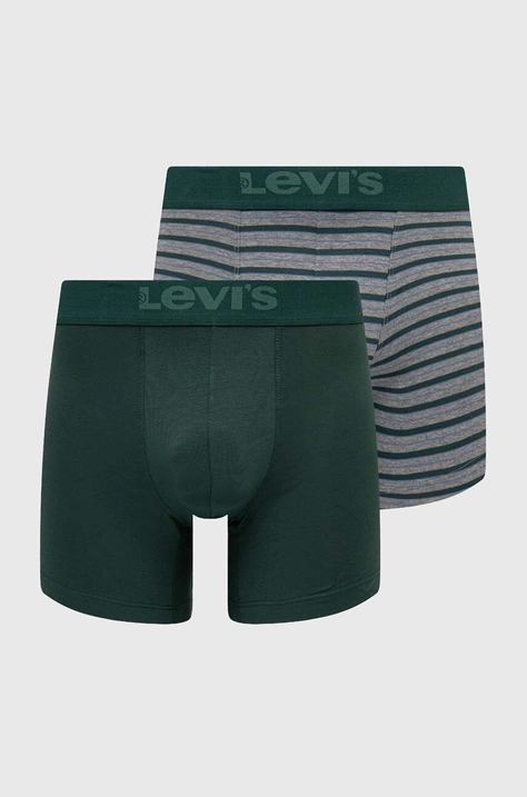 Boxerky Levi's 2-pak pánske, zelená farba