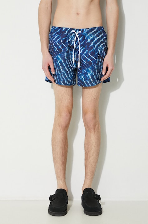 Marcelo Burlon szorty kąpielowe Aop Sound Waves Swim Short kolor niebieski CMFA003S24FAB0024501