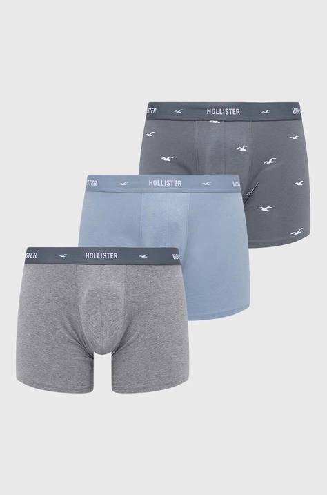 Boxerky Hollister Co. 3-pack pánské, tmavomodrá barva