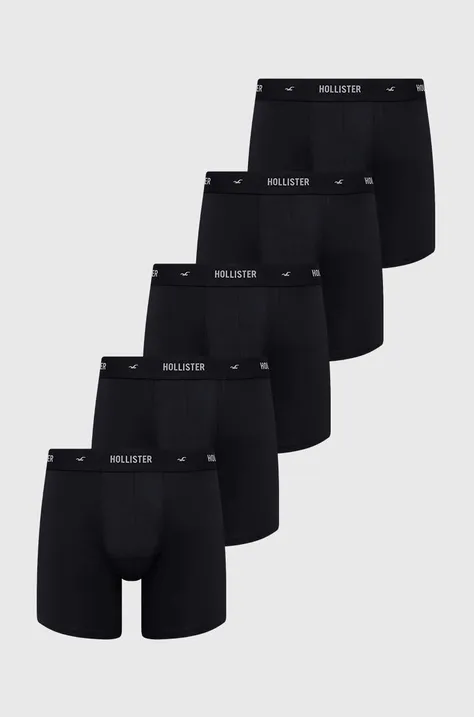 Μποξεράκια Hollister Co. 5-pack χρώμα: μαύρο