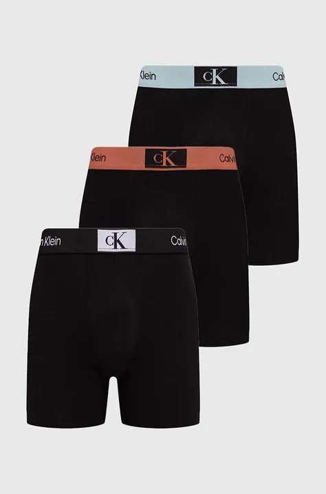 Boxerky Calvin Klein Underwear 3-pak pánske, čierna farba, 000NB3529A