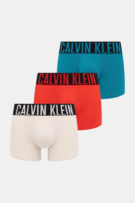 Calvin Klein Underwear bokserki męskie bawełniane z elastanem 3-pack turkusowe 000NB3608A