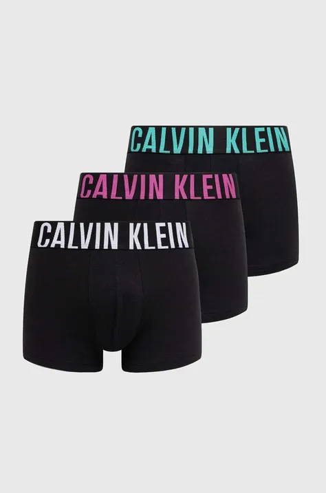 Boxerky Calvin Klein Underwear 3-pack pánské, černá barva