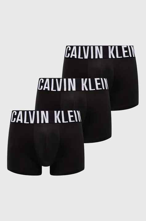 Boksarice Calvin Klein Underwear 3-pack moške, črna barva, 000NB3775A