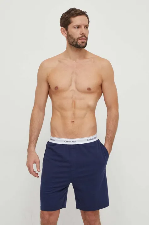 Calvin Klein Underwear pantaloni scurți de pijama bărbați, culoarea bleumarin, uni 000NM2303E