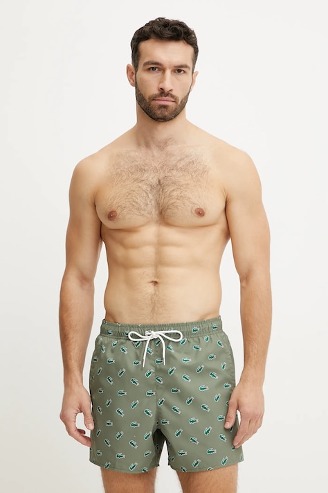 Plavkové šortky Lacoste zelená barva