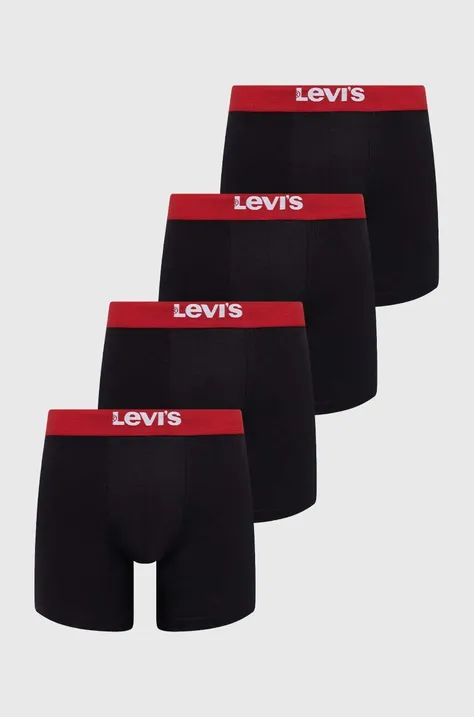 Боксеры Levi's 4 шт мужские цвет чёрный