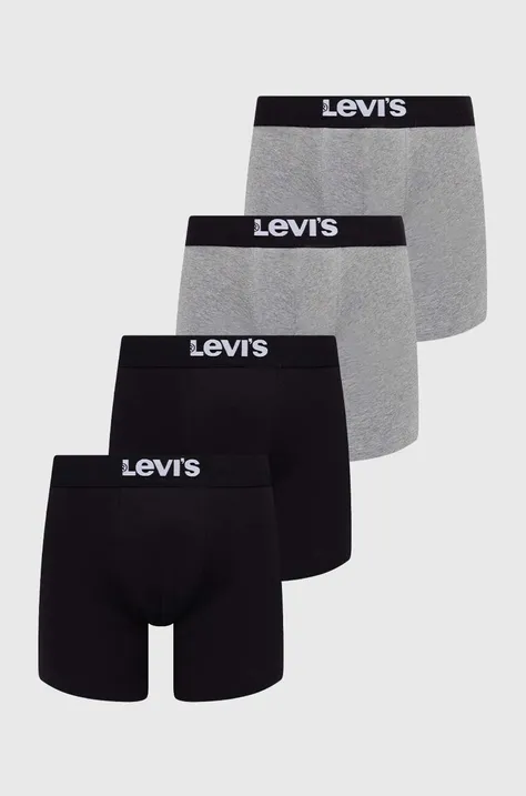 Boxerky Levi's 4-pack pánské, černá barva