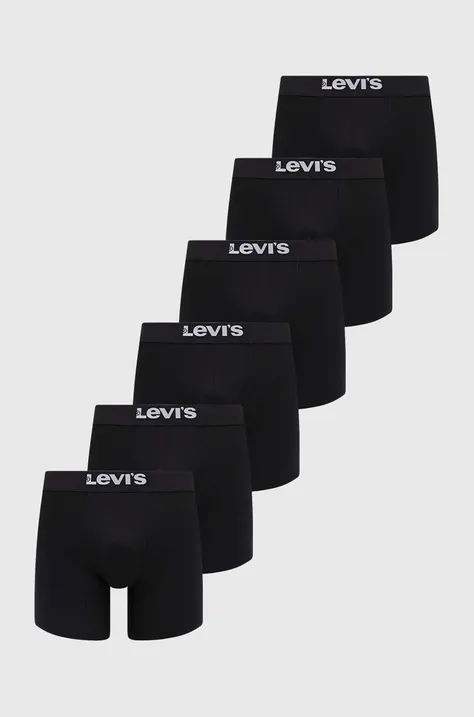 Боксеры Levi's 6 шт мужские цвет чёрный