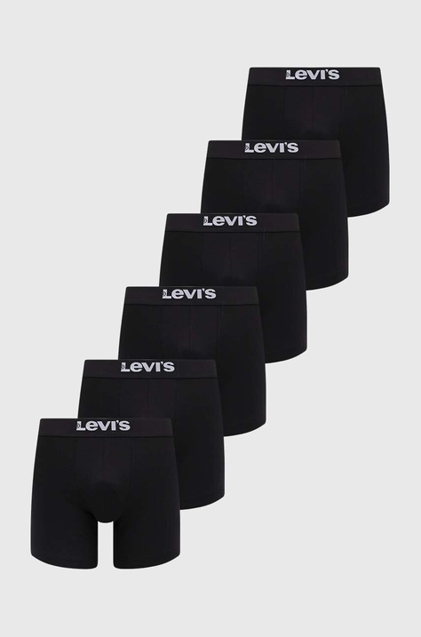 Bokserice Levi's 6-pack za muškarce, boja: crna