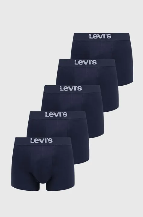 Boxerky Levi's 5-pack pánské, tmavomodrá barva