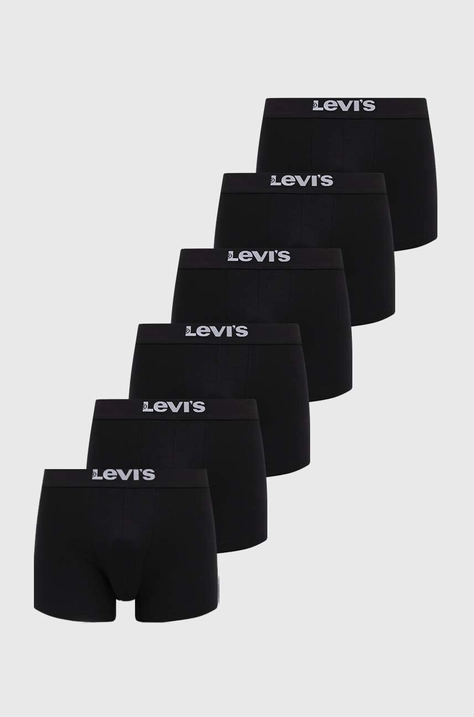 Боксеры Levi's 6 шт мужские цвет чёрный