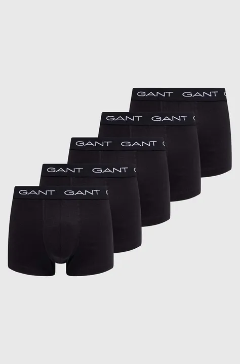 Boxerky Gant 5-pak pánske, čierna farba