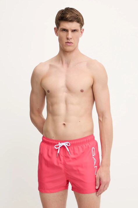 Plavkové šortky Gant červená barva