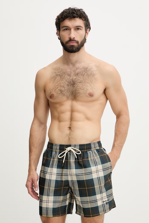 Barbour купальные шорты мужские Staple Tartan Swim Short зелёные MSW0065