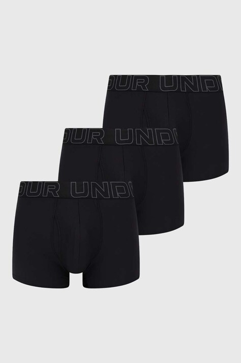 Under Armour boxeri 3-pack barbati, culoarea negru