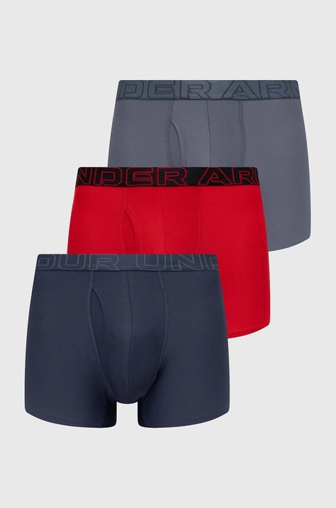 Boxerky Under Armour 3-pak pánske, červená farba