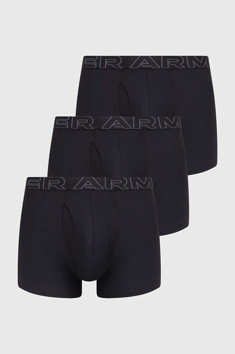 Under Armour boxeri 3-pack barbati, culoarea negru