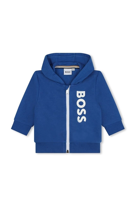 BOSS felpa neonato/a colore blu con cappuccio