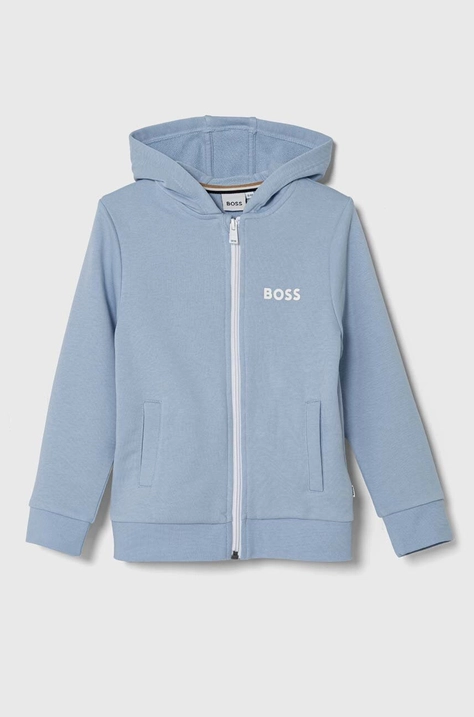 BOSS bluza copii cu glugă, neted