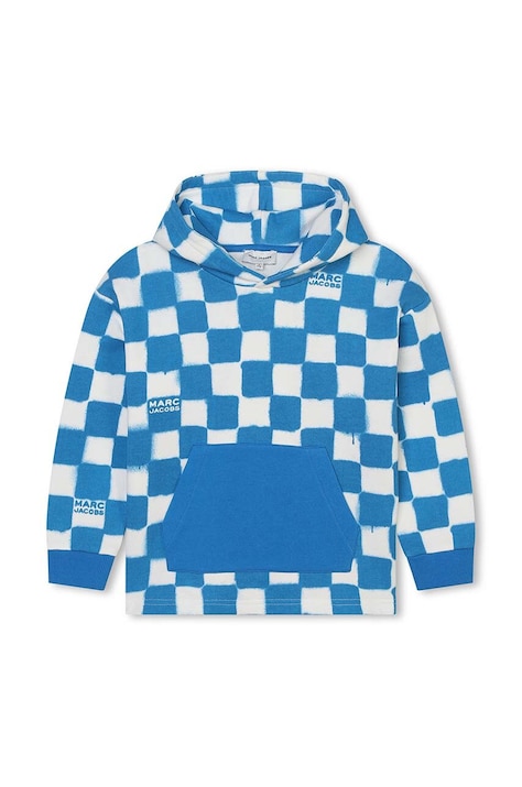 Marc Jacobs bluza bawełniana dziecięca kolor niebieski z kapturem wzorzysta
