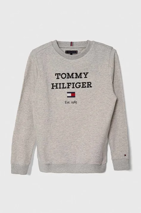 Tommy Hilfiger bluza dziecięca kolor szary z nadrukiem