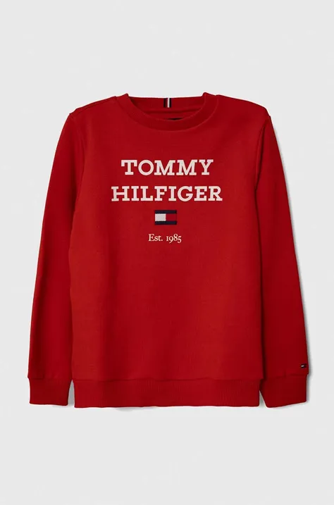 Otroški pulover Tommy Hilfiger rdeča barva