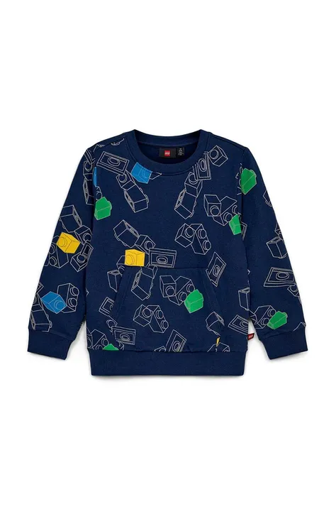 Lego bluza bawełniana dziecięca kolor granatowy wzorzysta