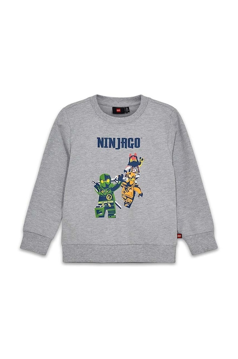 Lego gyerek melegítőfelső pamutból szürke, nyomott mintás