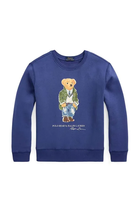 Polo Ralph Lauren bluza dziecięca kolor niebieski z nadrukiem