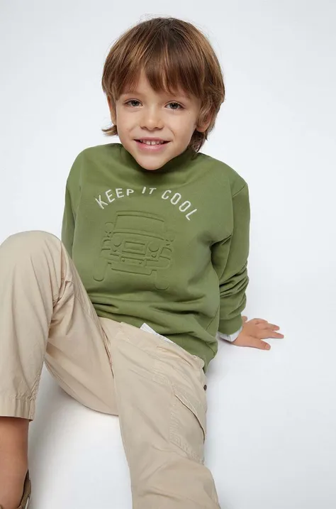 Mayoral bluza dziecięca kolor zielony z aplikacją