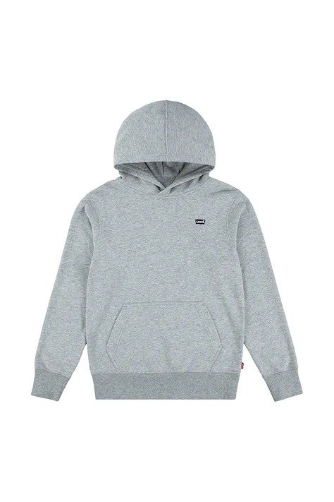Levi's bluza dziecięca LVB MINI BATWING PULL OVER HOO kolor szary z kapturem gładka
