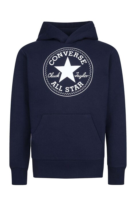 Converse Bluza dziecięca kolor zielony z kapturem z nadrukiem