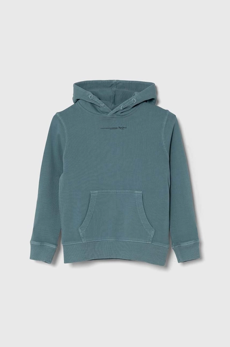 Pepe Jeans gyerek melegítőfelső pamutból NEW DAVIDE HOODIE nyomott mintás, kapucnis