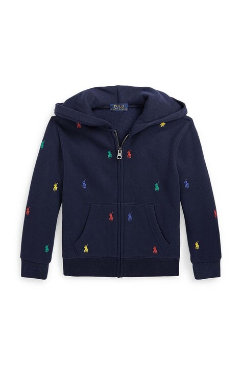 Polo Ralph Lauren bluza copii culoarea albastru marin, cu glugă, modelator, 322846209007