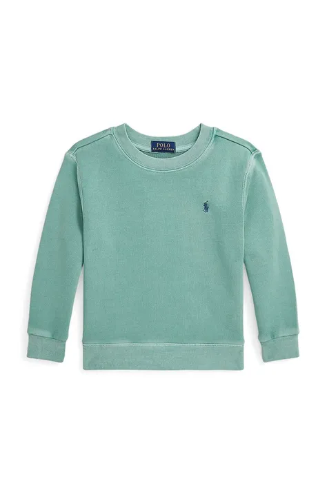 Otroški bombažen pulover Polo Ralph Lauren zelena barva, 322942099002