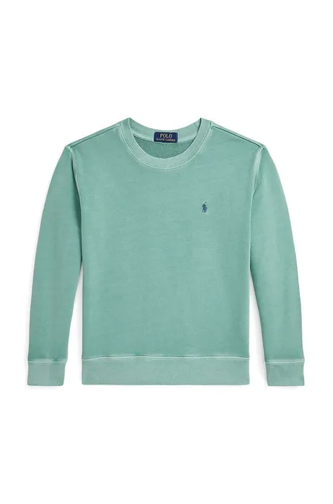 Otroški bombažen pulover Polo Ralph Lauren zelena barva, 323942099002