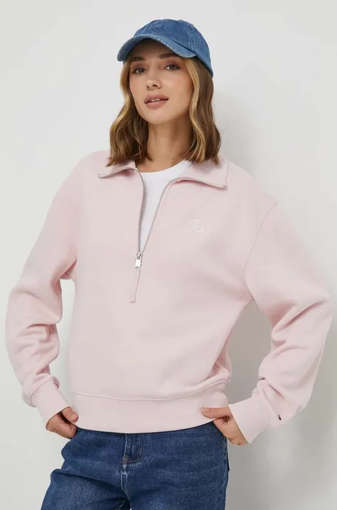 Tommy Hilfiger bluza damska kolor różowy gładka