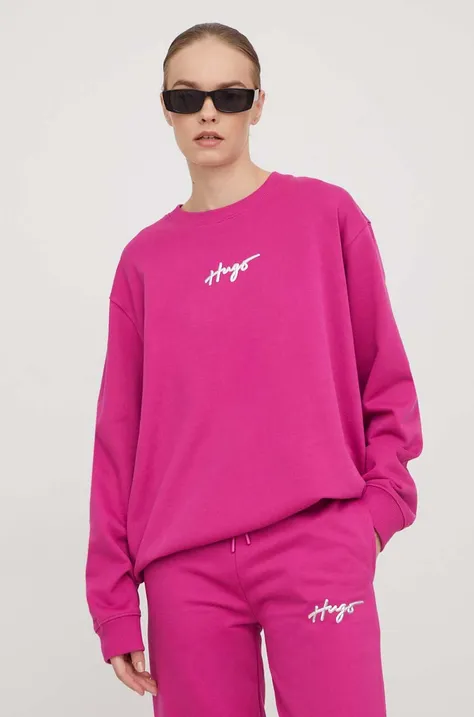 Μπλούζα HUGO χρώμα: ροζ