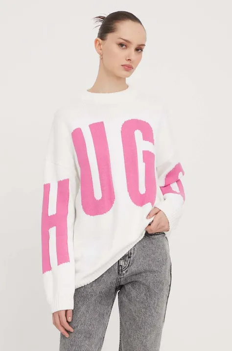 HUGO sweter damski kolor biały