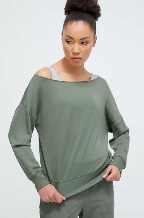 Dkny bluza femei, culoarea verde, neted