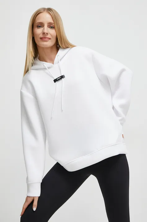Μπλούζα DKNY χρώμα: άσπρο, με κουκούλα