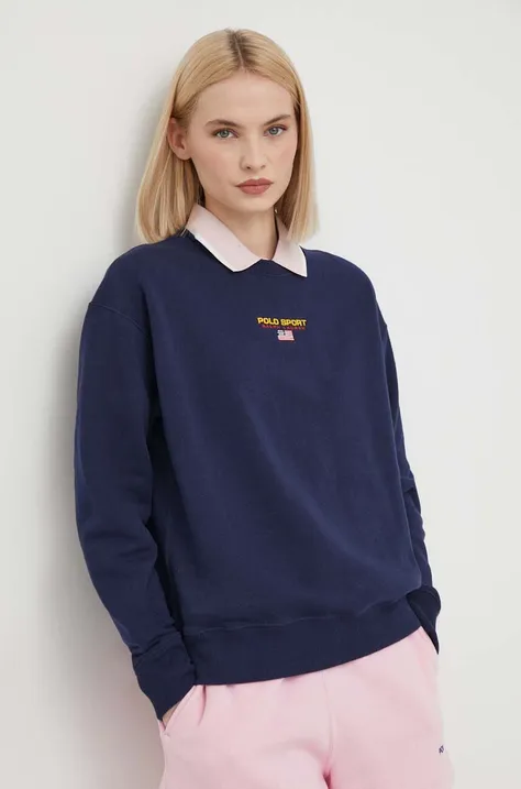 Polo Ralph Lauren bluza damska kolor granatowy z aplikacją