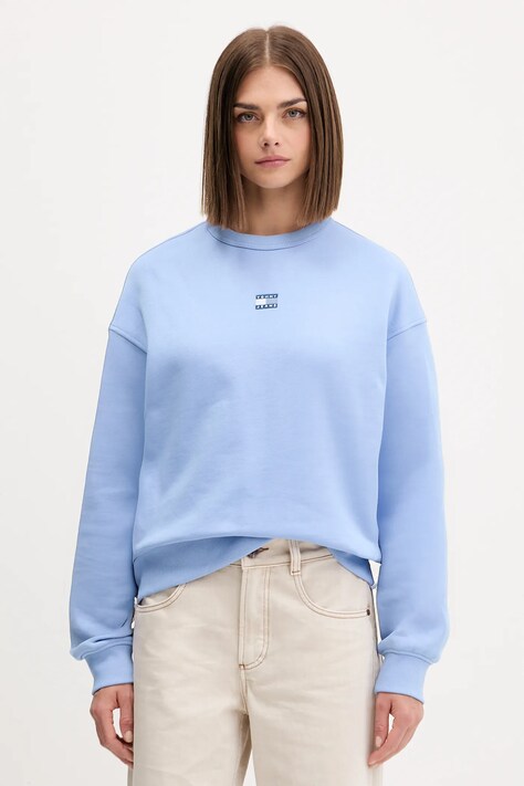 Tommy Jeans bluza bawełniana damska kolor czarny z aplikacją DW0DW17325