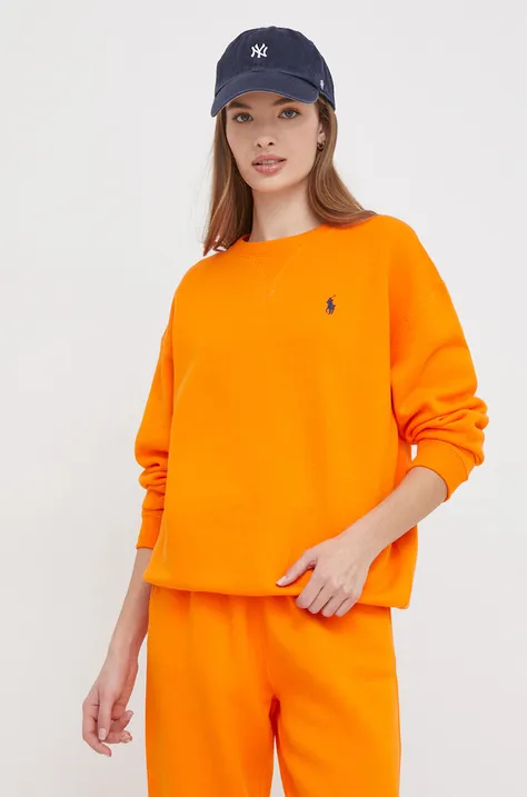 Polo Ralph Lauren bluza damska kolor pomarańczowy gładka