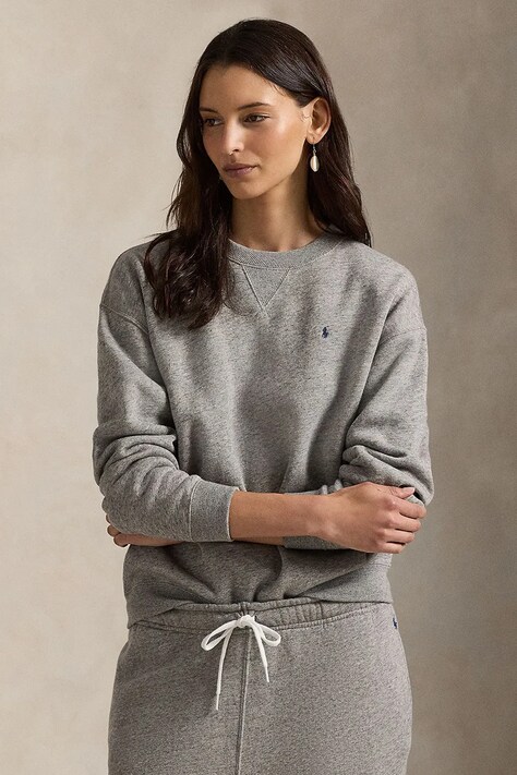 Polo Ralph Lauren bluza damska kolor szary gładka 211943006