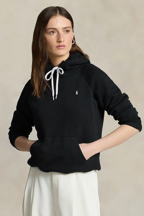 Polo Ralph Lauren bluza culoarea rosu, cu glugă, neted, 211943007
