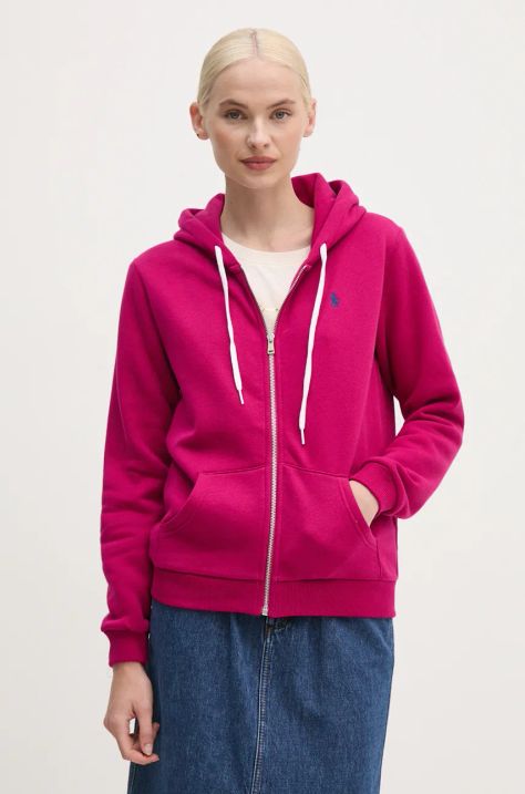 Polo Ralph Lauren sweatshirt women's pink color hooded smooth