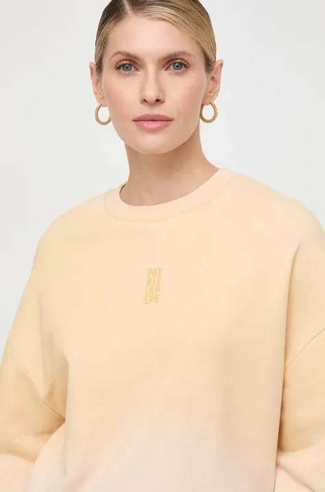 Patrizia Pepe bluza bawełniana damska kolor żółty gładka