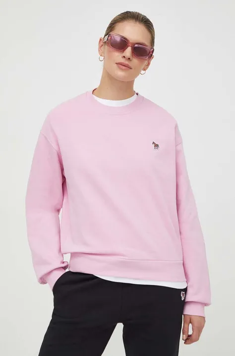 PS Paul Smith bluza bawełniana damska kolor różowy z aplikacją